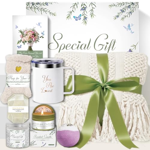 Gift Baskets for Women Birthday Gifts Self Care Get Well Soon Care Package - color: White