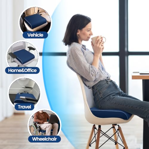 SweetSlubr Seat Cushion, Chair Pad, Memory Foam Tailbone Pain Relief - color: Darkblue, size: 2X-Large