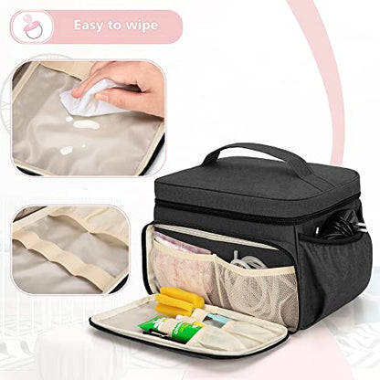 LUXJA Breast Pump Bag Compatible with Spectra S1 and S2, Black - color: Black