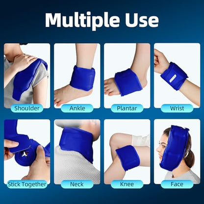 Comfytemp Wrist Ice Pack Wrap Carpal Tunnel Relief Wrist Brace 2 Packs - color: Dark Blue, size: 20"x4"