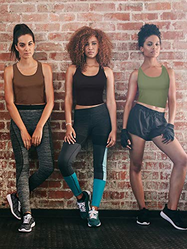 Geyoga 8 Pcs Crop Tank Top - color: Gray, Green, Navy, Black, Coffee, White, size: XX-Large