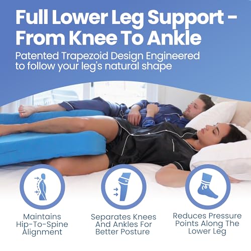 Small 4" Thick Knee Support, Back Support, Ankle Support, Lumbar Support for Side Sleepers - Trapezoid Shape Light Weight and Cozy Pillow - Hypoallergenic Knee Pillow - size: Small