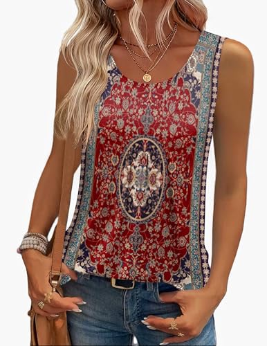 Zeagoo Womens Tank Tops Sleeveless Pleated Crew Neck Summer Tunic Tops Dressy Loose Fit Business Casual Blouses 2026 - color: Mz870, size: Medium