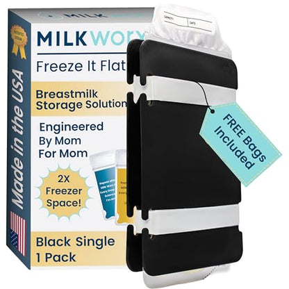 Freeze It Flat Breastmilk Freezer Organizer (Black, Single 1pk) - color: Black, size: Single 1-pk