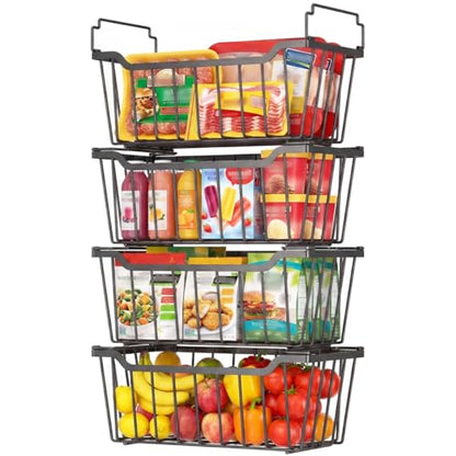 Goovilla Freezer Organizer Bins for 5-7 Cu.FT Chest Freezer, 4 Pack Black - color: Black