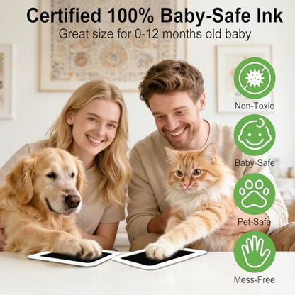 echosari 2Pack Inkless Baby Hand and Footprint Kit with Picture Frame 5x3in - size: 2 Pack-Large