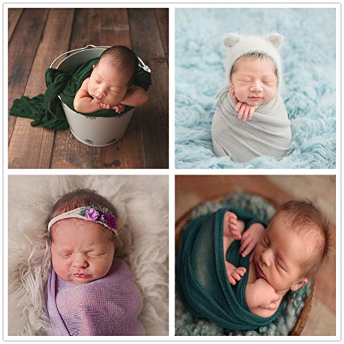 Coberllus Newborn Baby Photography Props Stretch Swaddle Wrap - color: White