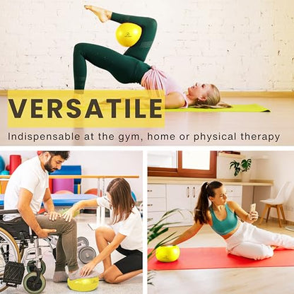 ProBody Pilates Ball Small with Pump - 9 Inch Small Exercise Ball - color: Yellow