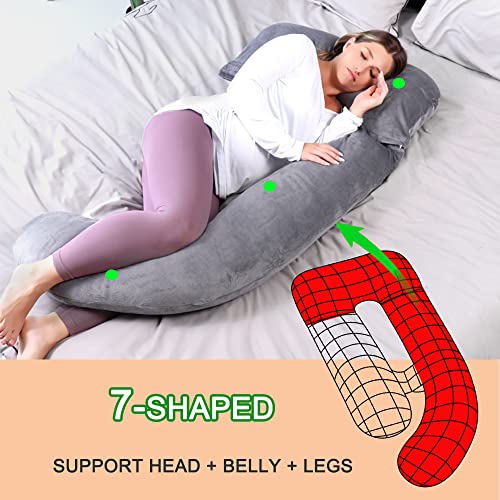 60 Inch Pregnancy Pillows for Sleeping (Gray) - color: Gray