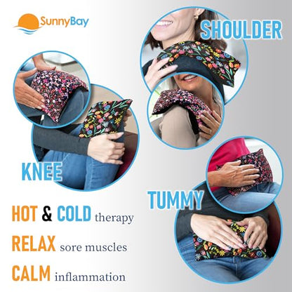 SunnyBay Heating Pad, Neck and Shoulder Wrap, 6x11 inch, Meadow - color: Meadow and Melody Flowers