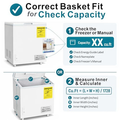 iSPECLE Chest Freezer Organizer - Large Baskets for 5 to 7 Cu.Ft, 3 Pack - color: 3-Pack Black