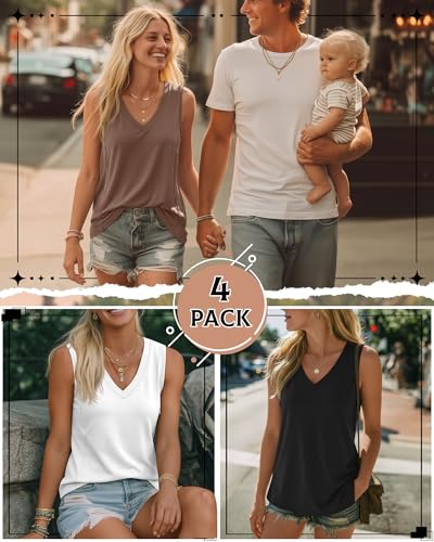 4 Pack Womens Nursing Tank Tops - color: Black, White, Mocha, Army Green, size: Medium