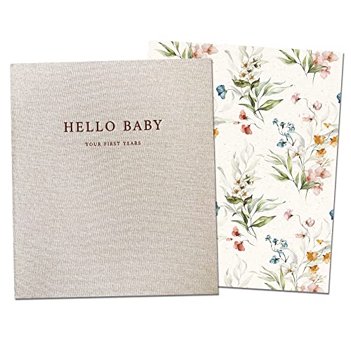 Peachly Baby Book for Girl - First Year Memory Book Keepsake - Fleur - color: Fleur