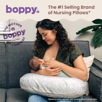 Boppy Nursing Pillow, Safe Ergonomic Breastfeeding & Baby Feeding Support - color: Cream Retro Squiggles
