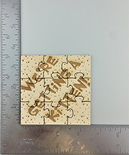We're Getting a Kitten - 9 Piece Square Laser Engraved Basswood Jigsaw Puzzle, Surprise Kids - style: Getting a Kitten