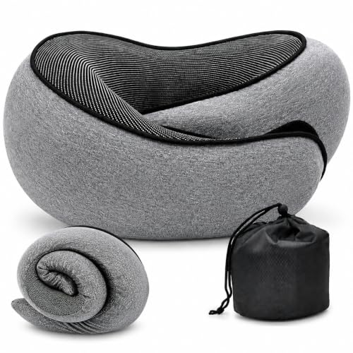 Travel Neck Pillow for Airplane, Memory Foam for Sleeping
