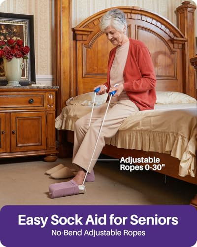 KEKOY Sock Aid for Putting on Socks, 4" Foot Width, No Bending - size: 4.0 Inch Wide