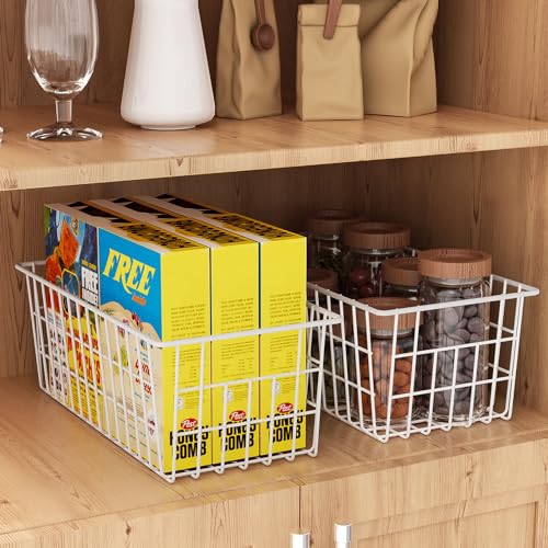 Orgneas Upright Freezer Organizer Bins Metal Wire Storage Container Basket