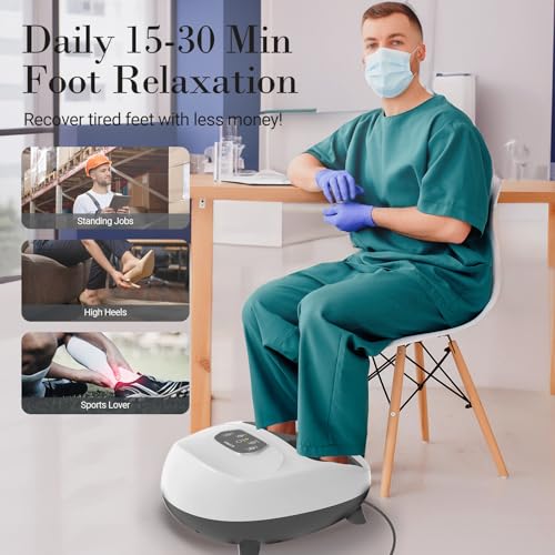 CuPiLo Foot Massager with Heat, FSA Eligible HSA Full Foot Massage, White - color: White