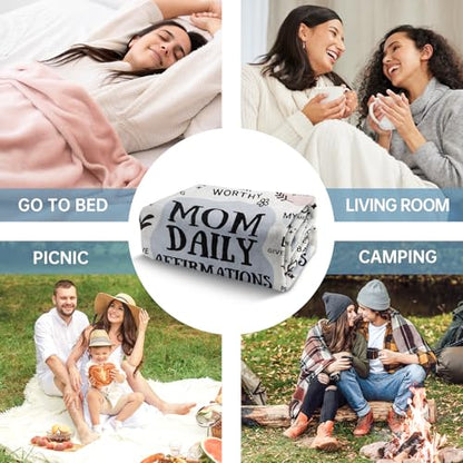 BaubleDazz New Mom Gifts Blanket, Mom Daily Affirmations(80" x 60") - color: Blue, size: 60*80IN