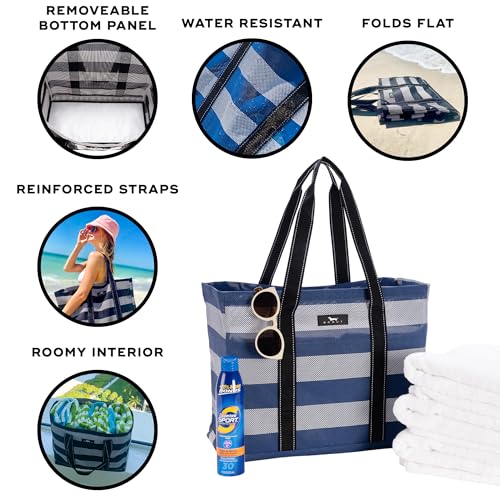 SCOUT Roadtripper - Large Sand Friendly Beach Tote Bag - color: Nassau Navy