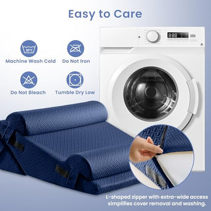 Sasttie Adjustable Wedge Pillow Set for After Surgery, Navy - color: Navy, size: Adjustable 9&12 Inch + 2 Head Pillows