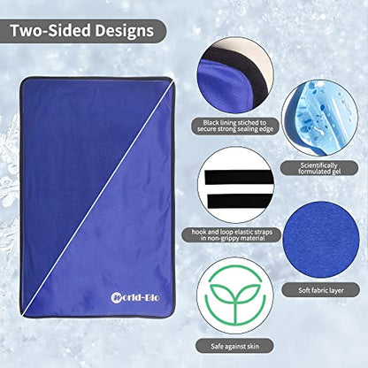 Extra Large Ice Pack for Full Back Injuries，23.2" x 14.5" - size: 23.2" x 14.5" Blue
