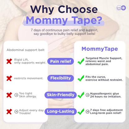 OK TAPE Pregnancy Belly Tape, Hypoallergenic Precut Belly Band Support - size: L