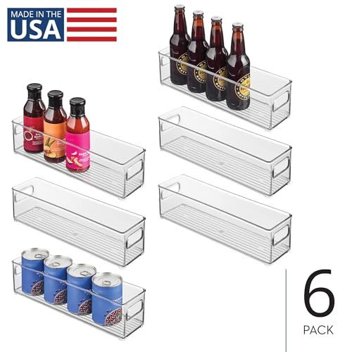 iDesign Stackable Fridge Bin with Handles, Set of 6, Clear - style: Pack of 6