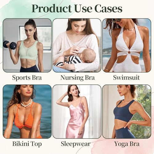 12 Pairs Round Bra Pads Inserts Kit, Removable Washable Sports Bra Padding Insert for Bikinis Top Swimsuit Sport Bras
