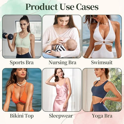 12 Pairs Round Bra Pads Inserts Kit, Removable Washable Sports Bra Padding Insert for Bikinis Top Swimsuit Sport Bras