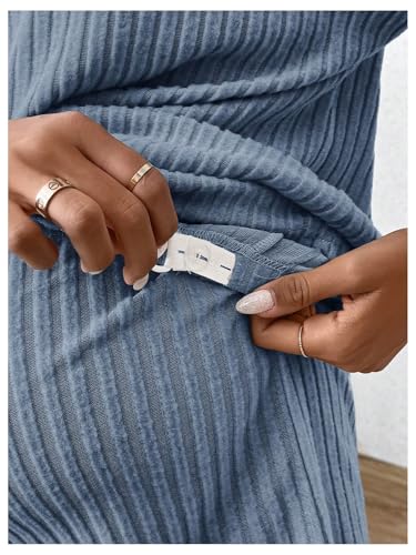 SweatyRocks Maternity 2 Piece Outfits T Shirts and Elastic Waist Shorts Set - color: Blue, size: Medium
