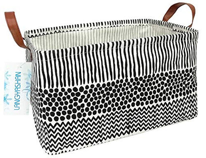 Rectangular Collapsible Storage Basket Nursery Organizer Black Line - color: REC Black line