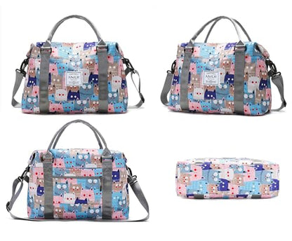 Travel Duffle Bag Weekender Overnight Gym Bag for Women, Leopard Print - color: Leopard Print
