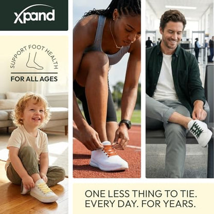 Xpand No Tie Elastic Shoe Laces for Sneakers - Shoelaces for Adults & Kids - color: Brown