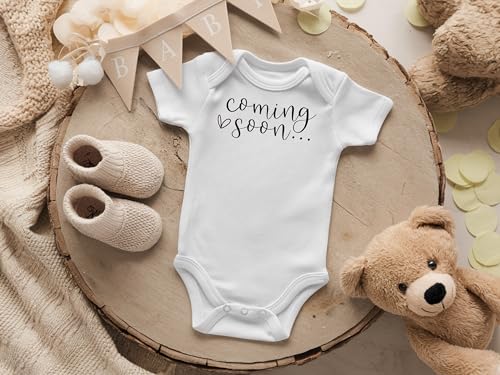 Pregnancy Announcement Coming Soon Infant Bodysuit for Grandparents Aunts Uncles White 0-3 Months