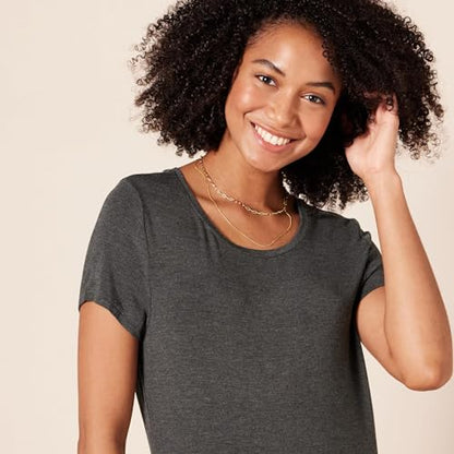 Amazon Essentials Women's Short-Sleeve Maxi Dress - color: Charcoal Heather, size: Small