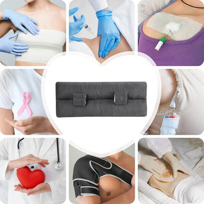 Seat Belt Pillow Post-Surgery – With Ice/Hot Pocket for C-Section, Grey - color: Dark Gray, size: Large