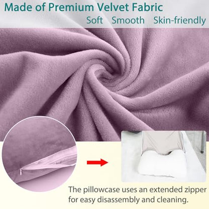 Shredded Memory Foam U Shaped Pregnancy Pillow with Cover - color: Dark Purple
