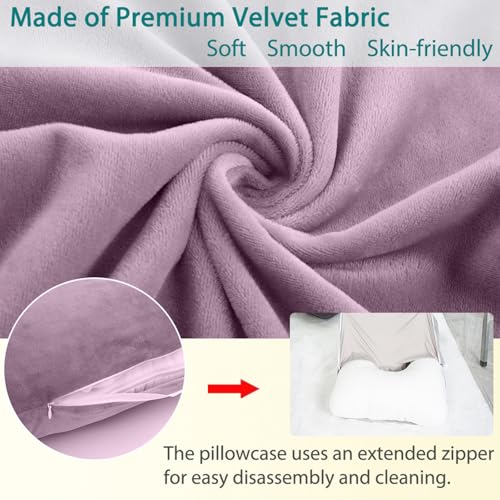 Shredded Memory Foam U Shaped Pregnancy Pillow with Cover - color: Dark Purple