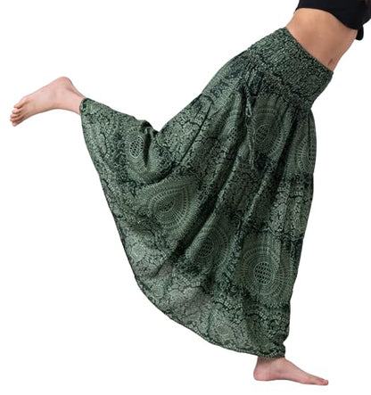 Long Skirts Tiered Maxi Boho Skirt - color: Blossom Green, size: Large-X-Large