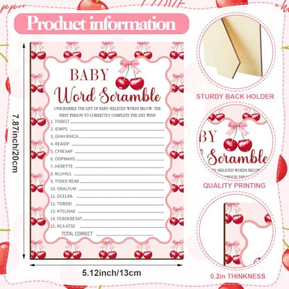 Patelai 321 Pcs Baby Shower Games Supplies, Cherry - style: Cherry