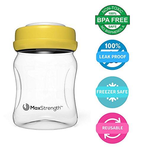 Max Strength Pro Breastmilk Bottles 6pc Set with Leak Proof Lids 6.oz 180ml