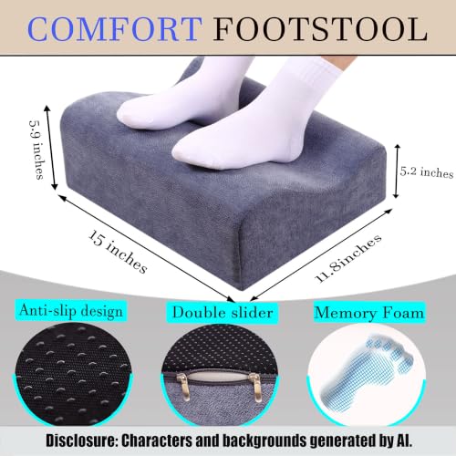 Work Foot Rest Under Desk,Comfort Foot Rest for Couch - color: Blue
