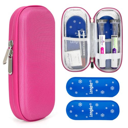 GLP-1 Cooler Travel Case Fits 2 Zepbound, Mounjaro & Insulin Pens - color: 01red