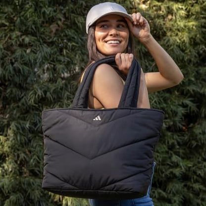 adidas Quilted Puffer Tote Bag - color: Halo Green