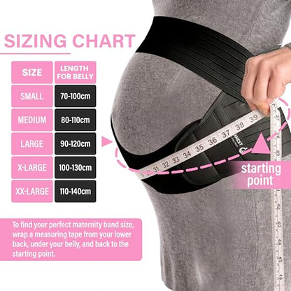 Maternity Support Belt (Medium/80-110cm) – Adjustable Pregnancy Belly Band for Back, Hip & Pelvic Support | Prenatal & Postpartum Abdominal Binder for Lower Back Pain Relief & Belly Support - size: Medium