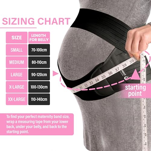 Maternity Support Belt (Medium/80-110cm) – Adjustable Pregnancy Belly Band for Back, Hip & Pelvic Support | Prenatal & Postpartum Abdominal Binder for Lower Back Pain Relief & Belly Support - size: Medium