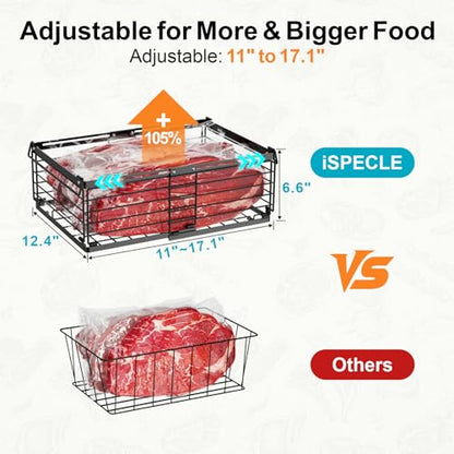 iSPECLE Freezer Organizer Bins - Adjustable Fits Chest Freezers 10-20 Cu Ft - style: 8 Pack Black