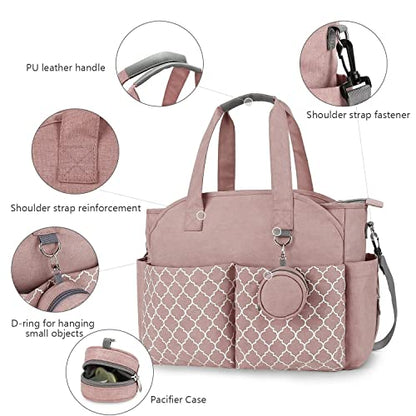 Diaper Bag Tote Large Baby Changing Bag with Changing Station - color: Pink